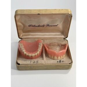 Vintage Lucitone Denture False Teeth Sales Rep Promo Prop Display Oddity & Case